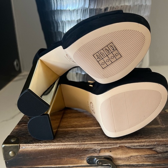 MICHAEL Michael Kors Porter Ankle Strap Block Heel Sandals in Black - Picture 12 of 12